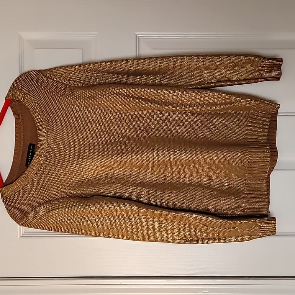 GOLD METALLIC SWEATER Rock & Republic S